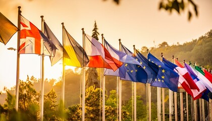 Continental Colors: European Flags in the Wind