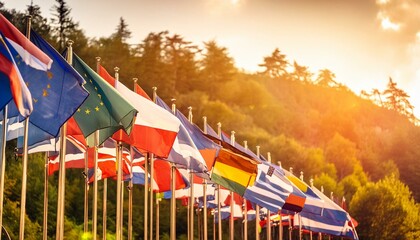 Continental Colors: European Flags in the Wind