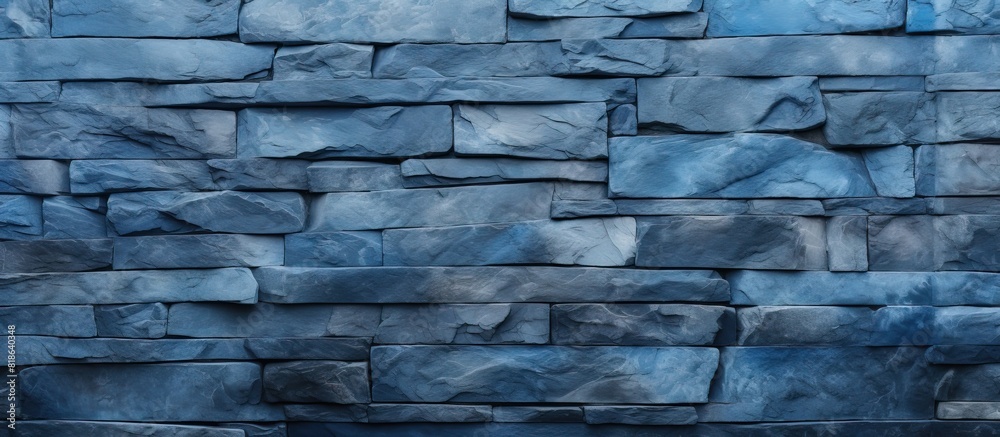 Aufkleber top view texture of a wall either made of blue stone or concrete providing a background with ample c