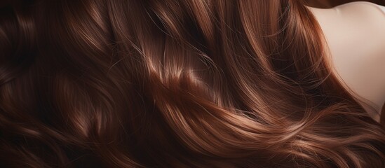 Fototapeta premium Copy space image of a backdrop with glossy brown hair
