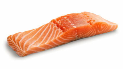 Fresh raw salmon fillet isolated on white background. 
