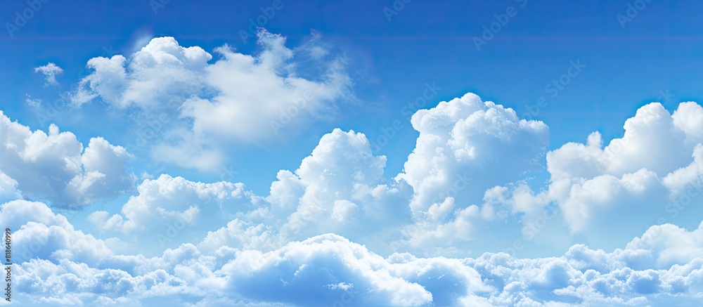 Poster seamless pattern with a beautiful blue sky and cloud concept perfect as a background with copy space