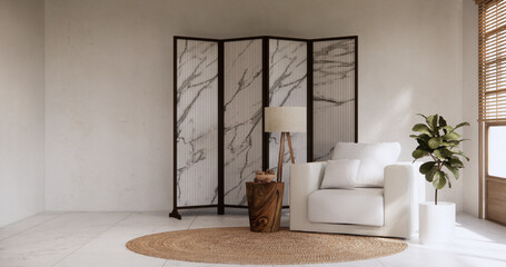 sofa armchair minimalist design in living room muji style