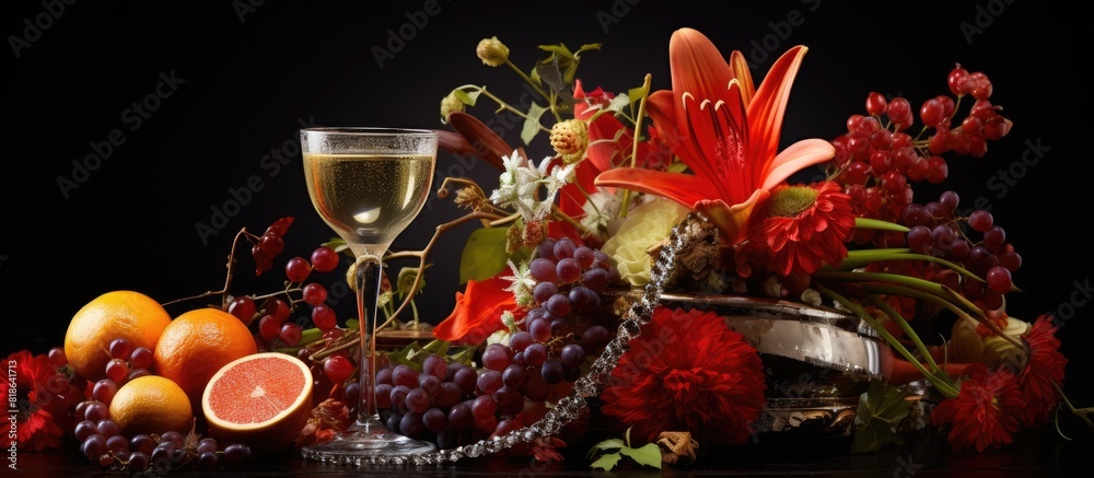 Poster a stunning new year arrangement with a black background allowing for ample copy space image opportun
