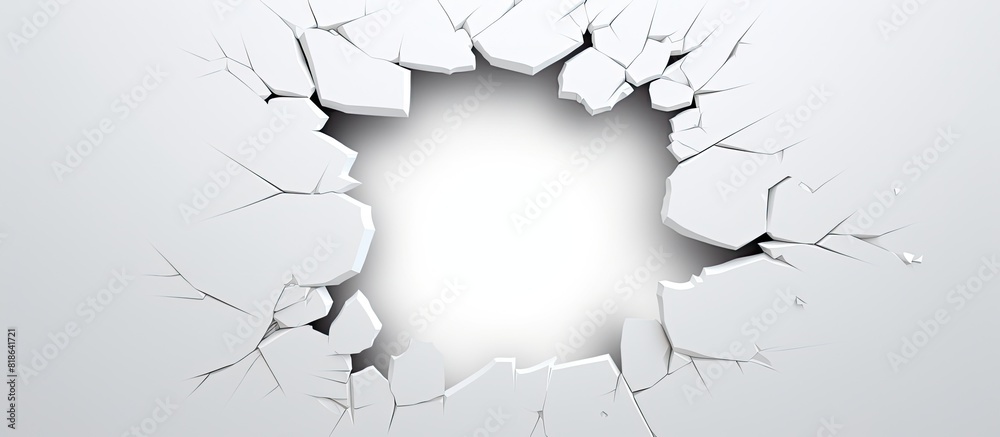 Aufkleber An abstract white paper with a torn hole and rip providing a copy space image for text and featuring a clipping path