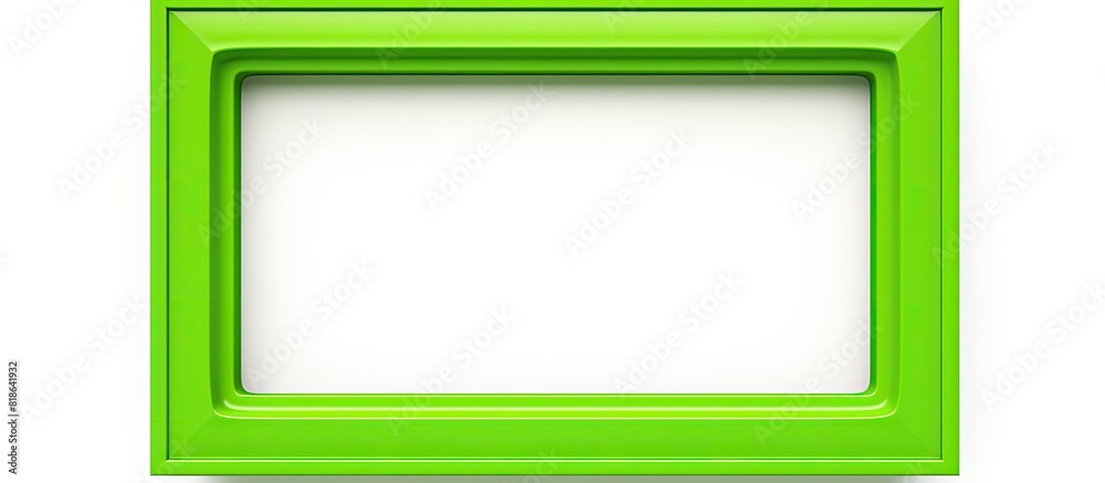 Aufkleber Trendy green plastic frame with a square shape designed for picture displays isolated on a white background with copy space image