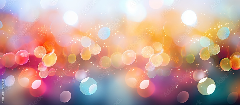 Fototapete a vibrant and captivating bokeh with a variety of colors that create a visually stunning copy space 