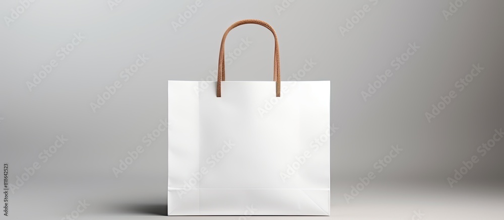 Fototapete design mockup of a white paper bag displayed alone on a blank background providing ample space for c