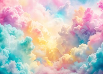Soft rainbow clouds with pastel colors for background