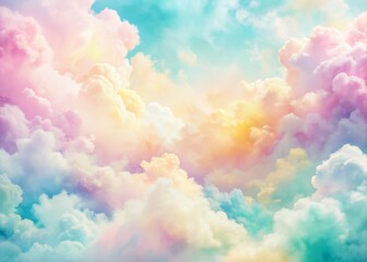 Fototapeta na wymiar Soft rainbow clouds with pastel colors for background