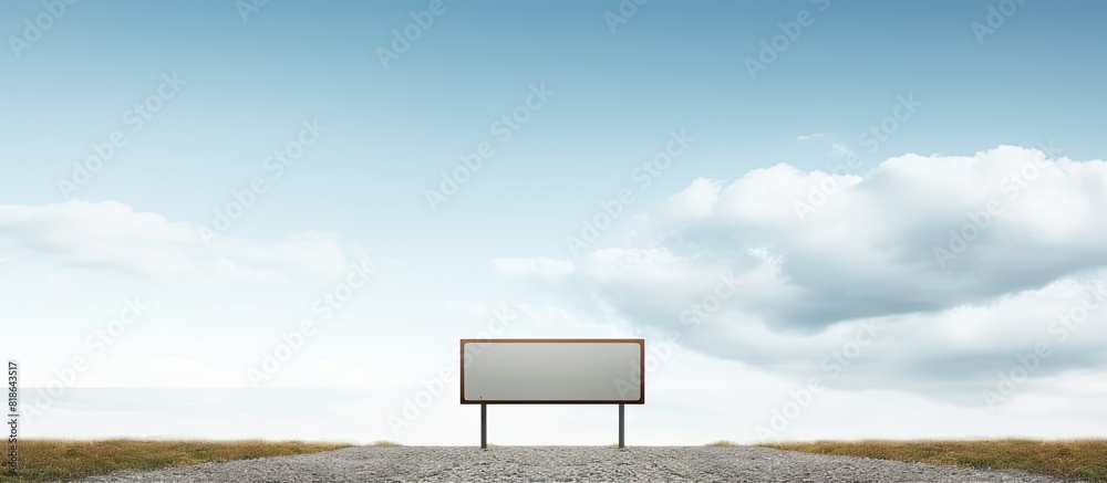 Poster A road sign with copy space image stands alone against a white backdrop