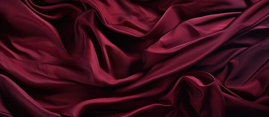 Obraz premium A crumpled dark red fabric with copy space image
