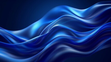 Dynamic Blue and Black Wavy Background Abstract Design