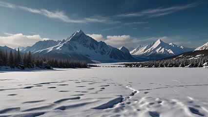 Snow Covered Mountains Landscape
