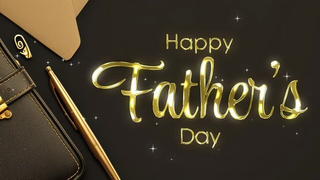 father day animated happy father day gold background father's day greeting lette