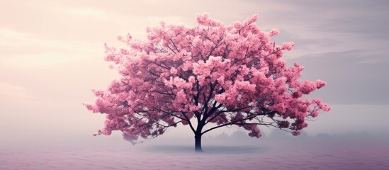 A beautiful cherry tree in full bloom perfect as a copy space image