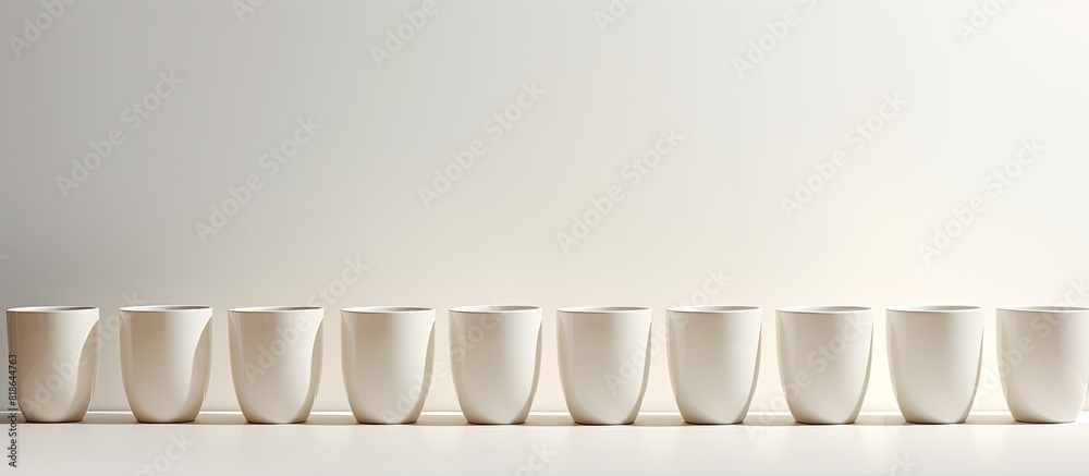 Poster A copy space image showing cups against a white background