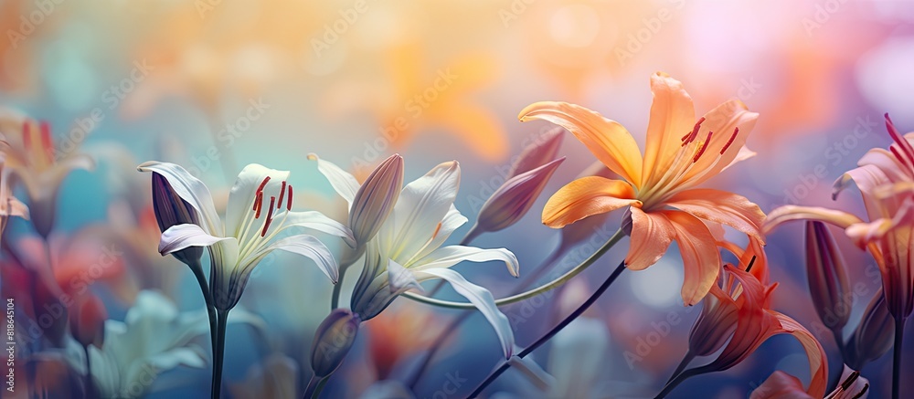 Poster image of flowers with copy space in the background
