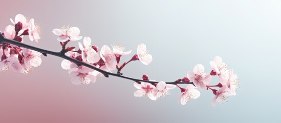 The image of a cherry blossom with empty space around it. Creative banner. Copyspace image