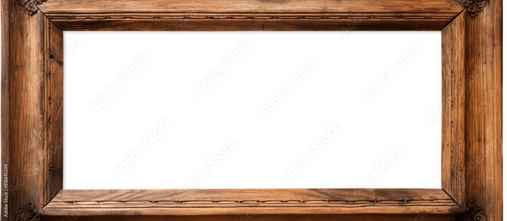 Poster an isolated old wooden frame on a white background with plenty of copy space for images