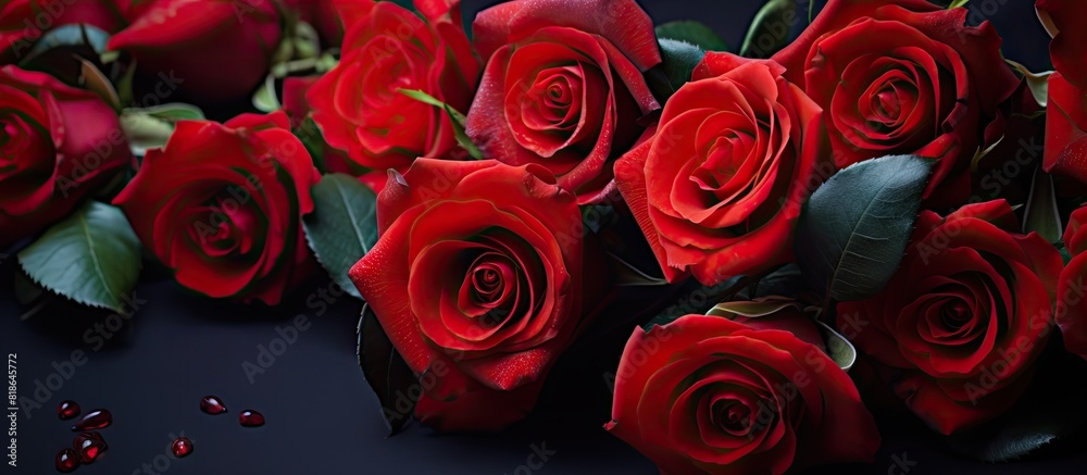 Poster A captivating image of red roses with ample copy space