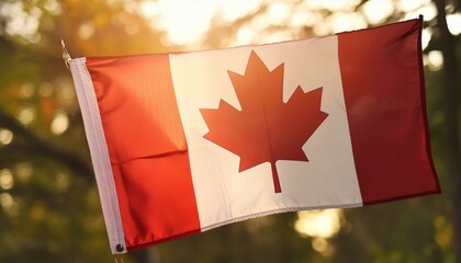 Maple Leaf in Motion: The Canadian Flag Blowing in the Wind