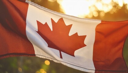 Majestic Maple Leaf: The Canadian Flag Waving Proudly