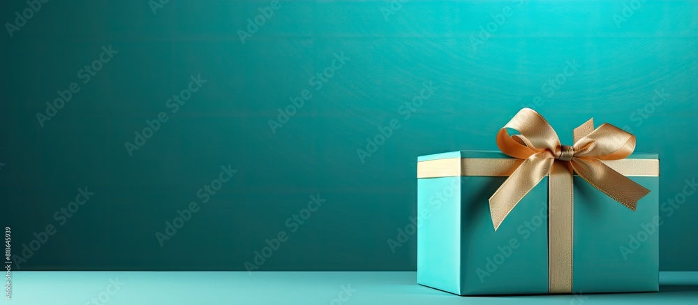 Poster a captivating turquoise gift box with ample copy space image