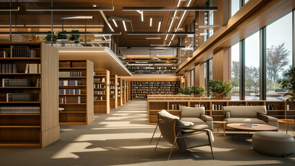 too many books in the library, library inside, modern library interior inside