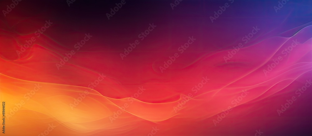Leinwandbilder A dark grainy texture adds depth to the abstract color gradient in the glowing purple red yellow orange and black design creating a perfect copy space image for a banner poster or cover