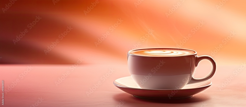 Poster copy space image of a coffee cup captured in close up