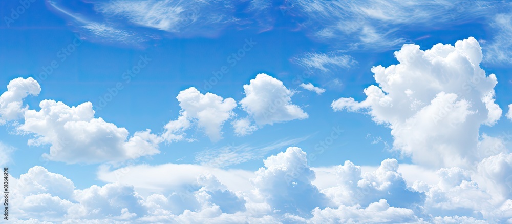 Aufkleber blue sky with white clouds as a copy space image for a background