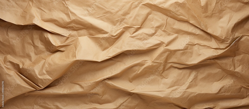 Poster image of a crumpled brown paper texture with copy space