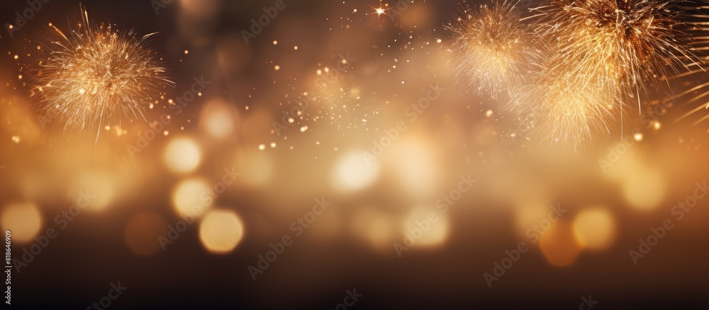 Poster New Year s holiday background with abstract fireworks and available copy space