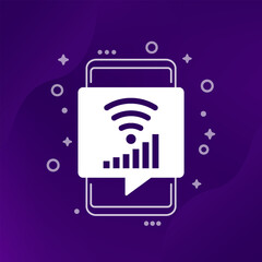 Wi-Fi signal strength icon with a phone