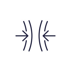compression or squeeze icon, line vector