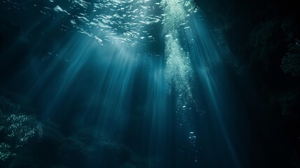 Underwater lights illuminate the depths, casting an ethereal glow that beckons swimmers into its embrace.