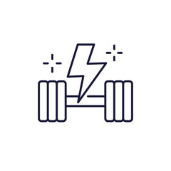 intense workout or training line icon