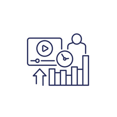 watch time line icon, views analytics and metrics