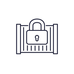 automatic gate line icon with a lock