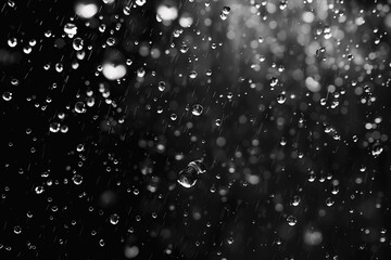 Obraz premium drops of water on black background