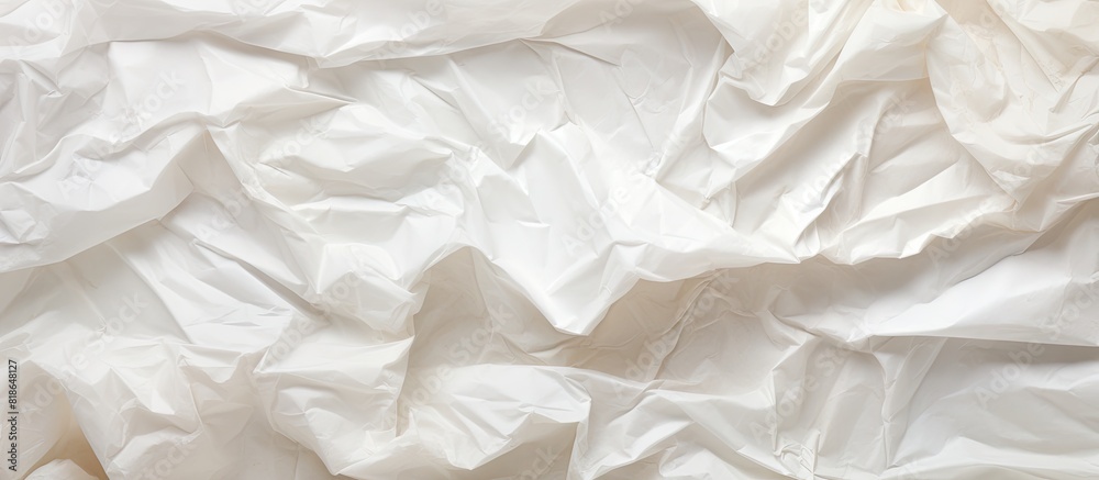 Poster Macro close up of crumpled craft packaging paper with copy space image