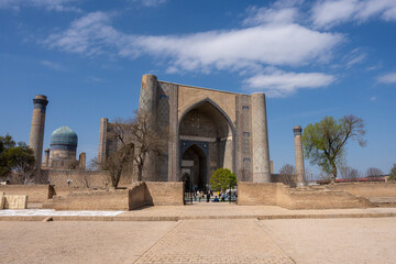 Bibi-Khanym Mosque in Samarkand, Uzbekistan an ancient building from the silk road.