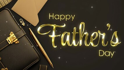 father day animated happy father day gold background father's day greeting lette