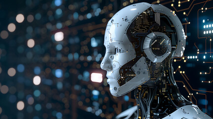 Fototapeta premium A futuristic robot and a sleek, high-tech design,ai, innovation