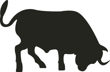 Powerful and majestic bull vector exuding strength and determination, embodying resilience and bullish market sentiment with its bold stance and commanding presence.