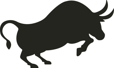 Powerful and majestic bull vector exuding strength and determination, embodying resilience and bullish market sentiment with its bold stance and commanding presence.