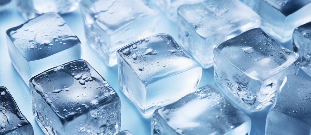 Aufkleber Image of ice cubes with space for text or design. with copy space image. Place for adding text or design
