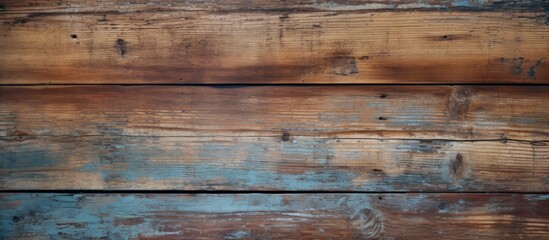 Fototapeta premium A close up copy space image of an old wooden board wall showcasing its textured surface in a vintage background