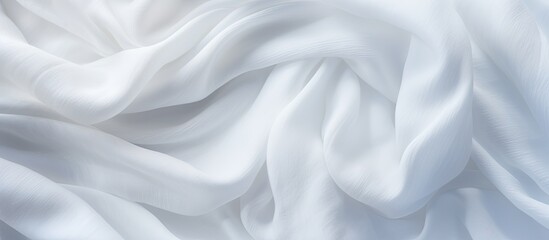 Closeup of a white fabric with a soft wool texture creating a natural and textured backdrop for a copy space image